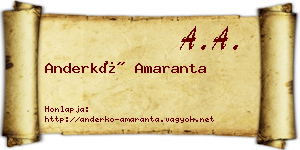 Anderkó Amaranta névjegykártya